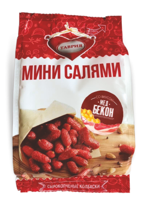 КОЛБАСКИ "МИНИ-САЛЯМИ" с ароматом мёд-бекон 0,05кг