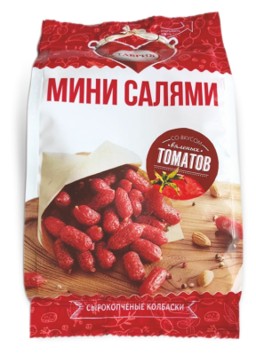 КОЛБАСКИ "МИНИ-САЛЯМИ" с ароматом вяленых томатов 0,05кг