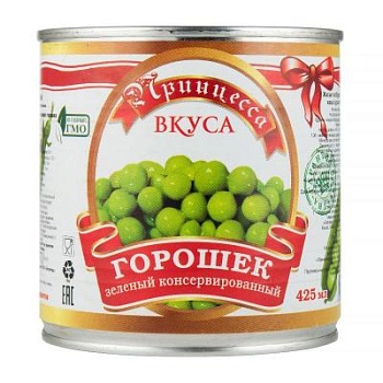 ГОРОШЕК ЗЕЛЕНЫЙ "ПРИНЦЕССА ВКУСА" 425мл